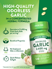 Non-GMO label on Nature's Truth Odorless Garlic packaging