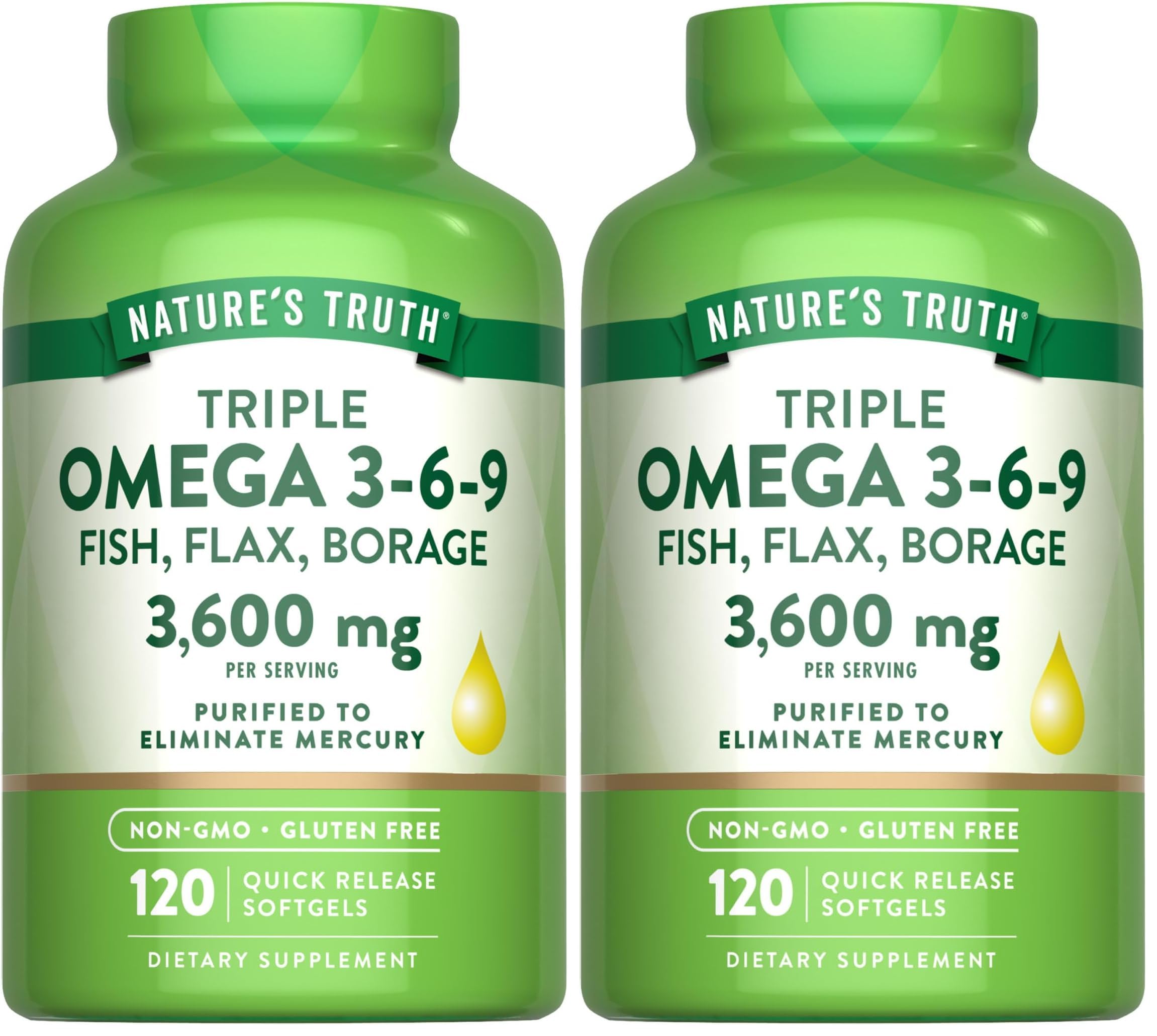 Nature's Truth Omega 3-6-9 softgels bottle for daily wellness