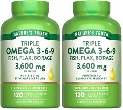 Nature's Truth Omega 3-6-9 softgels bottle for daily wellness