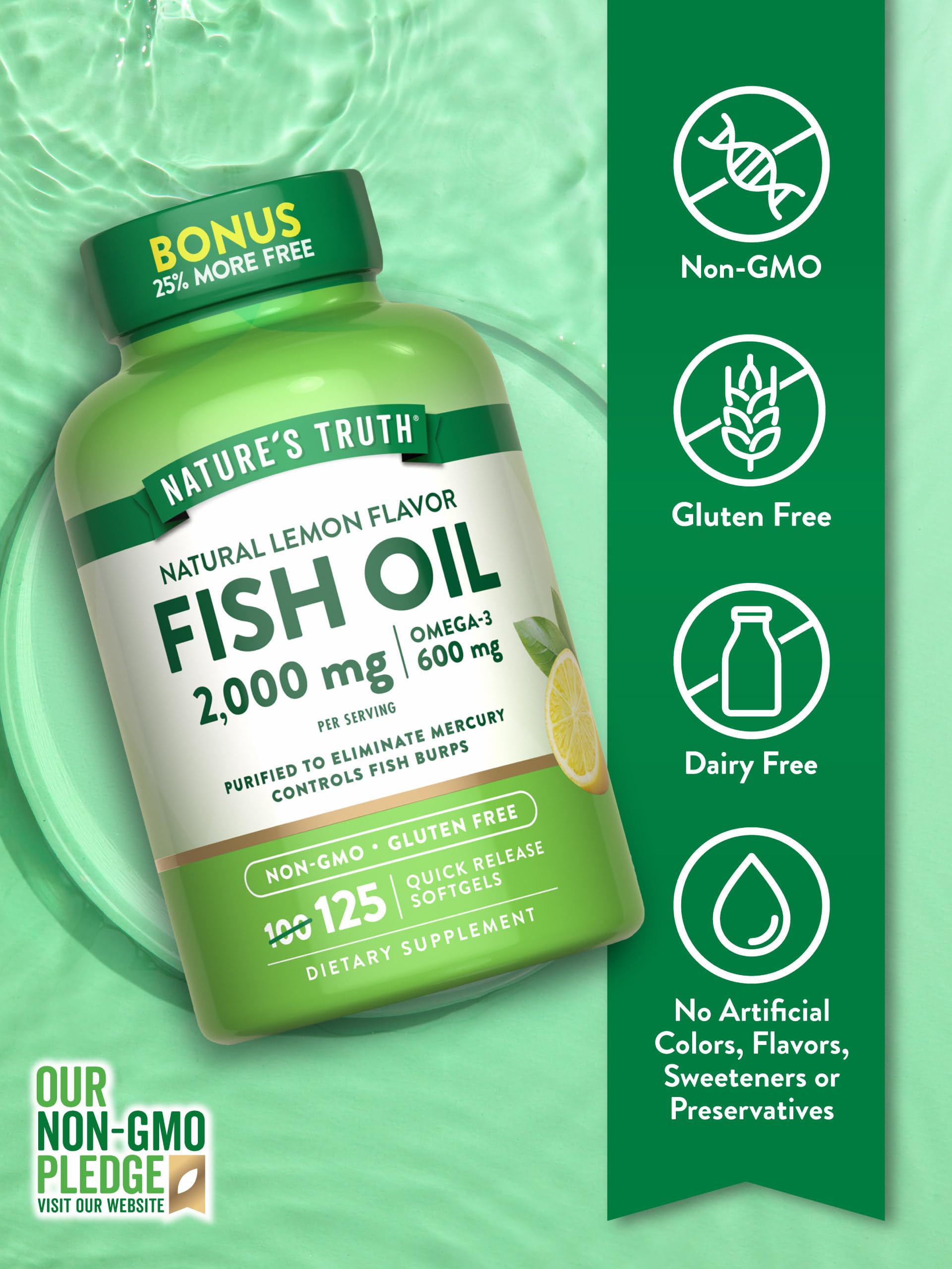 Non-GMO and gluten-free icons on product label