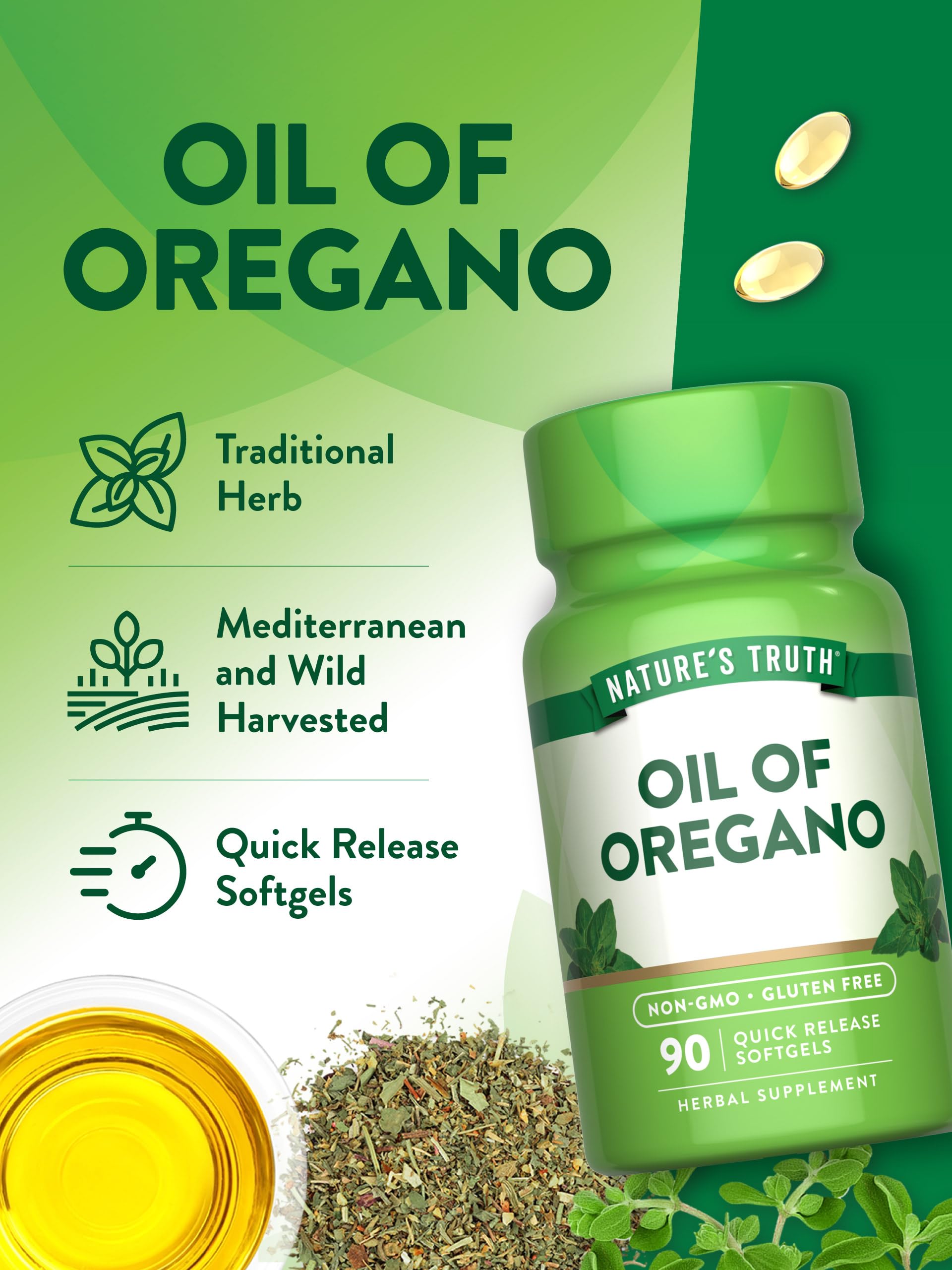 Bottle highlighting Non-GMO and Gluten-Free badges