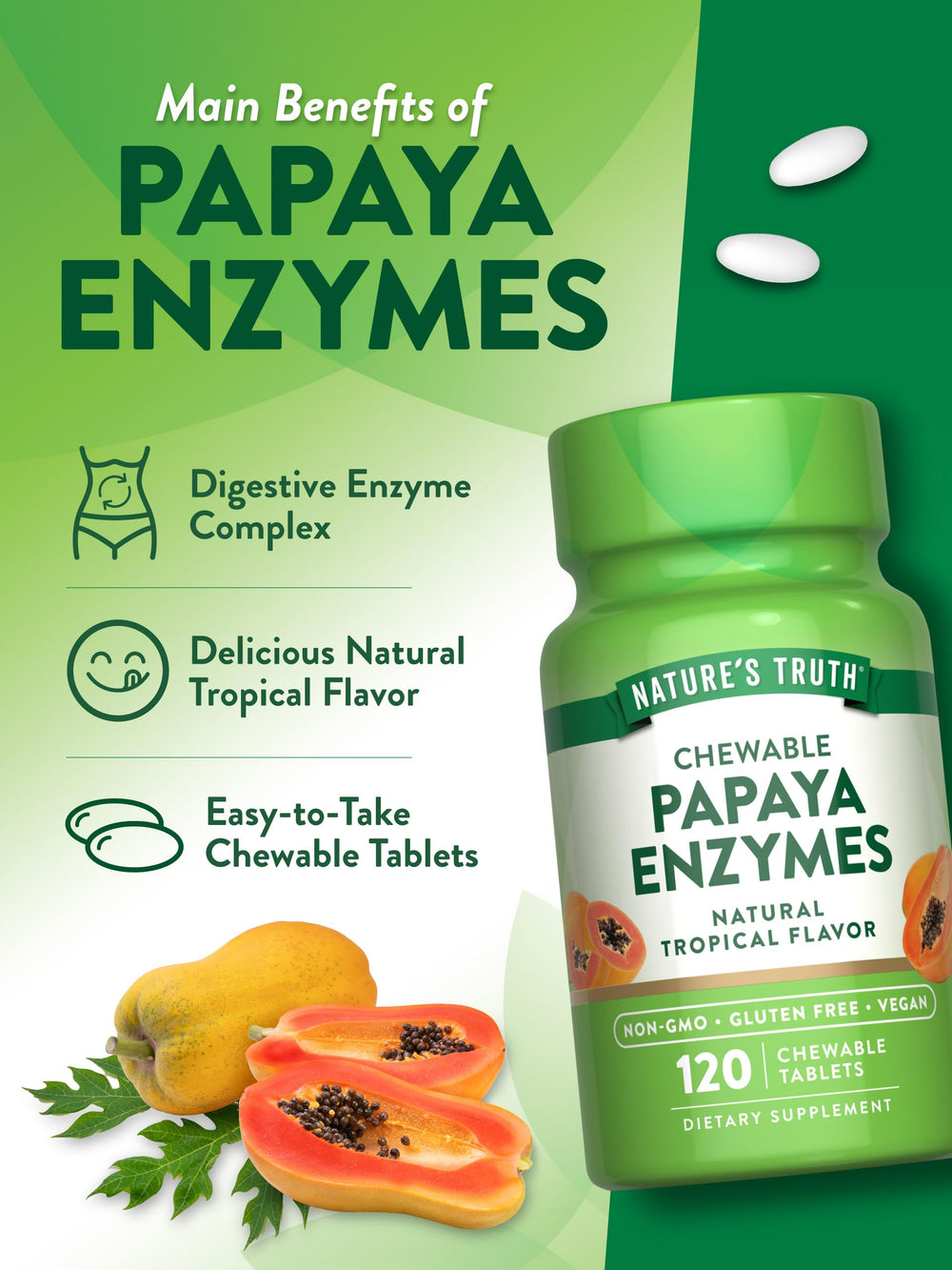 Natural tropical flavor chewable tablet