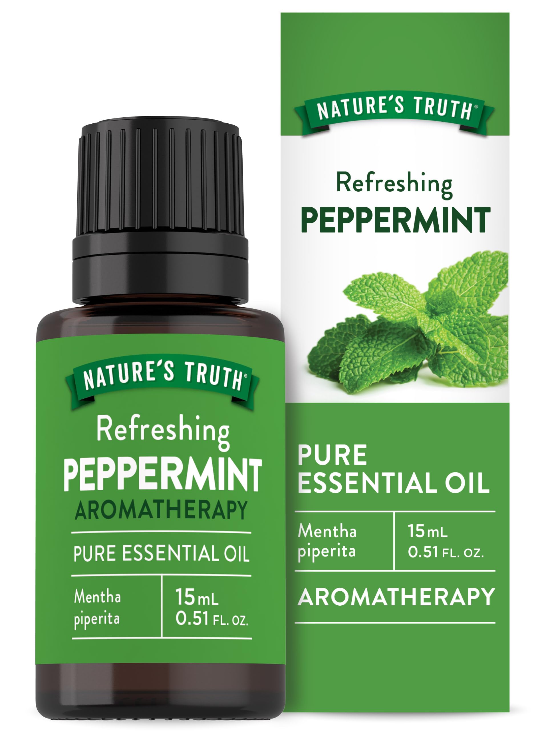 Nature's Truth Peppermint Essential Oil 15 mL bottle front view