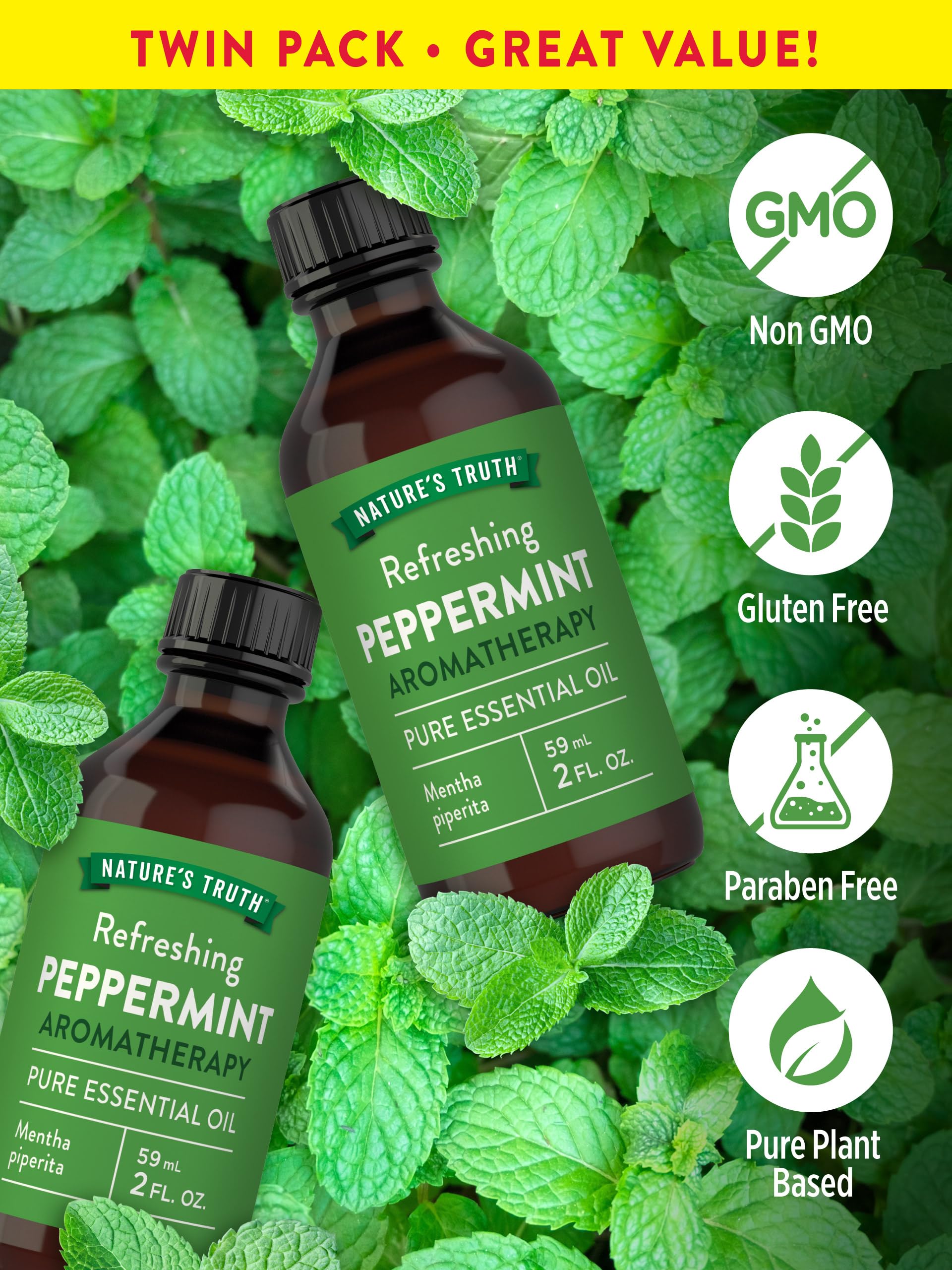 Nature's Truth Peppermint Essential Oil twin pack product image