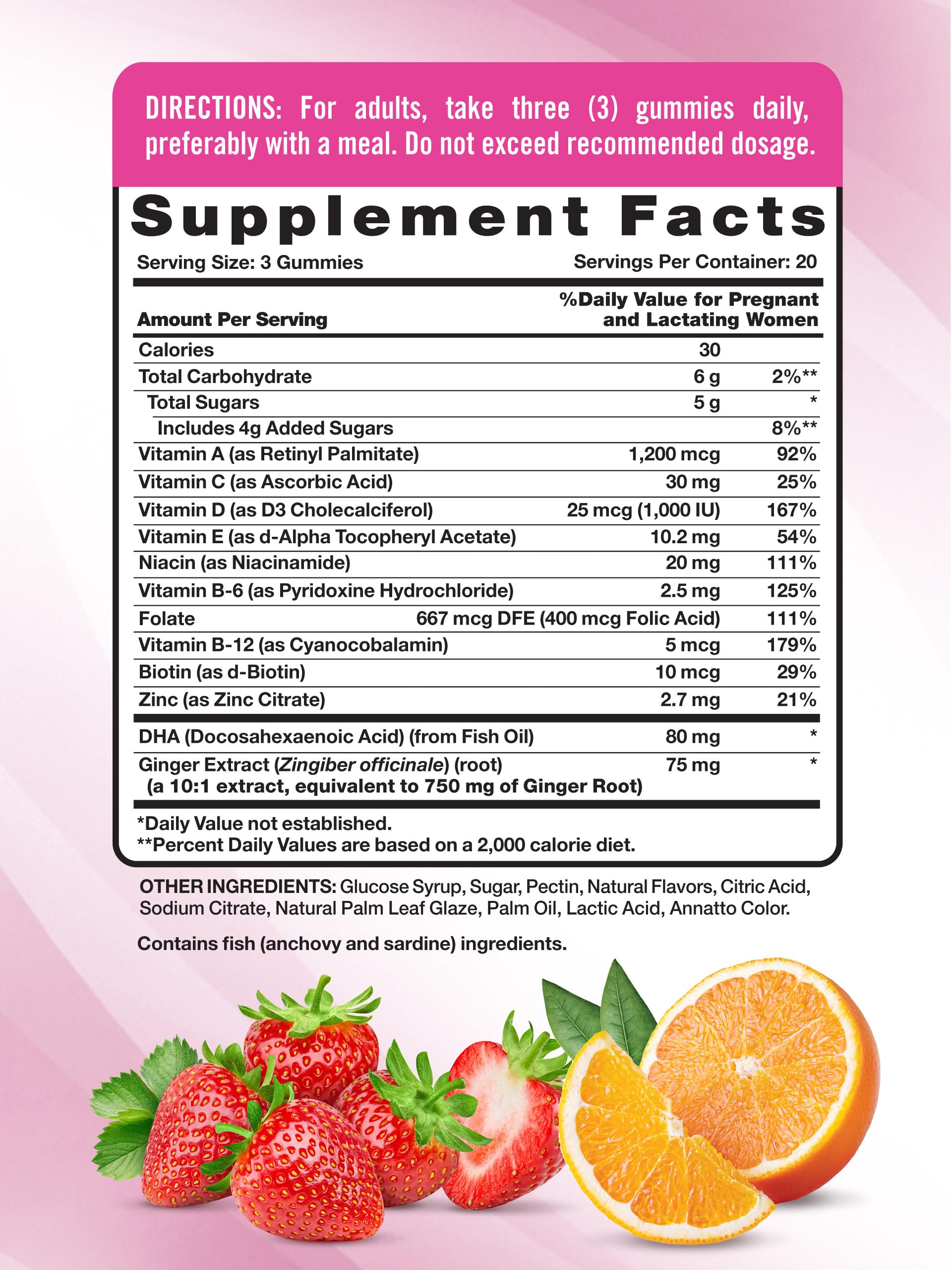 Close-up of Nature's Truth prenatal gummies in fruit flavor