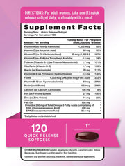 Close-up of Nature's Truth Prenatal Vitamin label showing DHA and Folic Acid