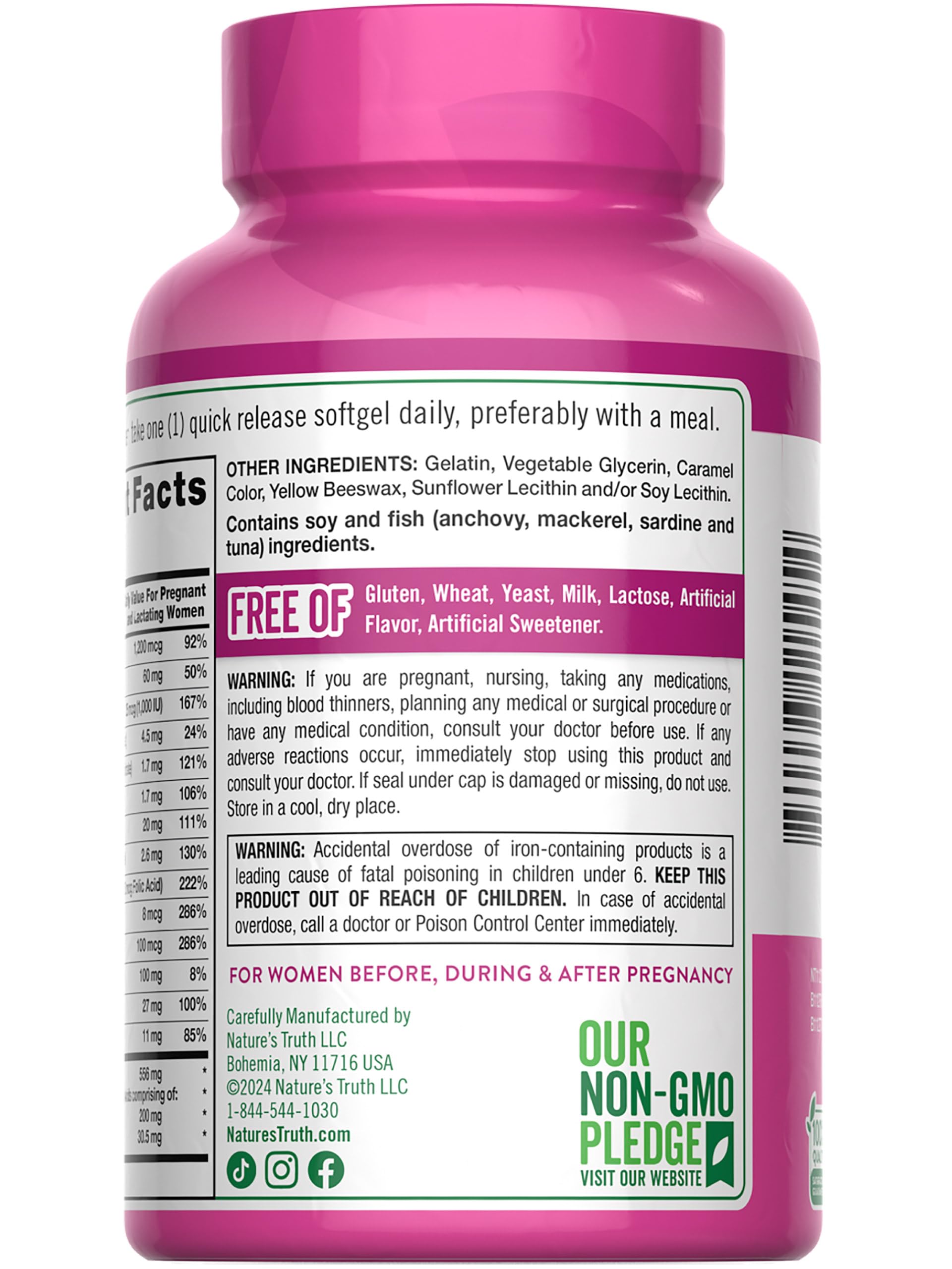 Lifestyle image of a pregnant woman taking a prenatal vitamin