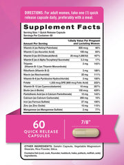 Close-up of a single prenatal vitamin capsule