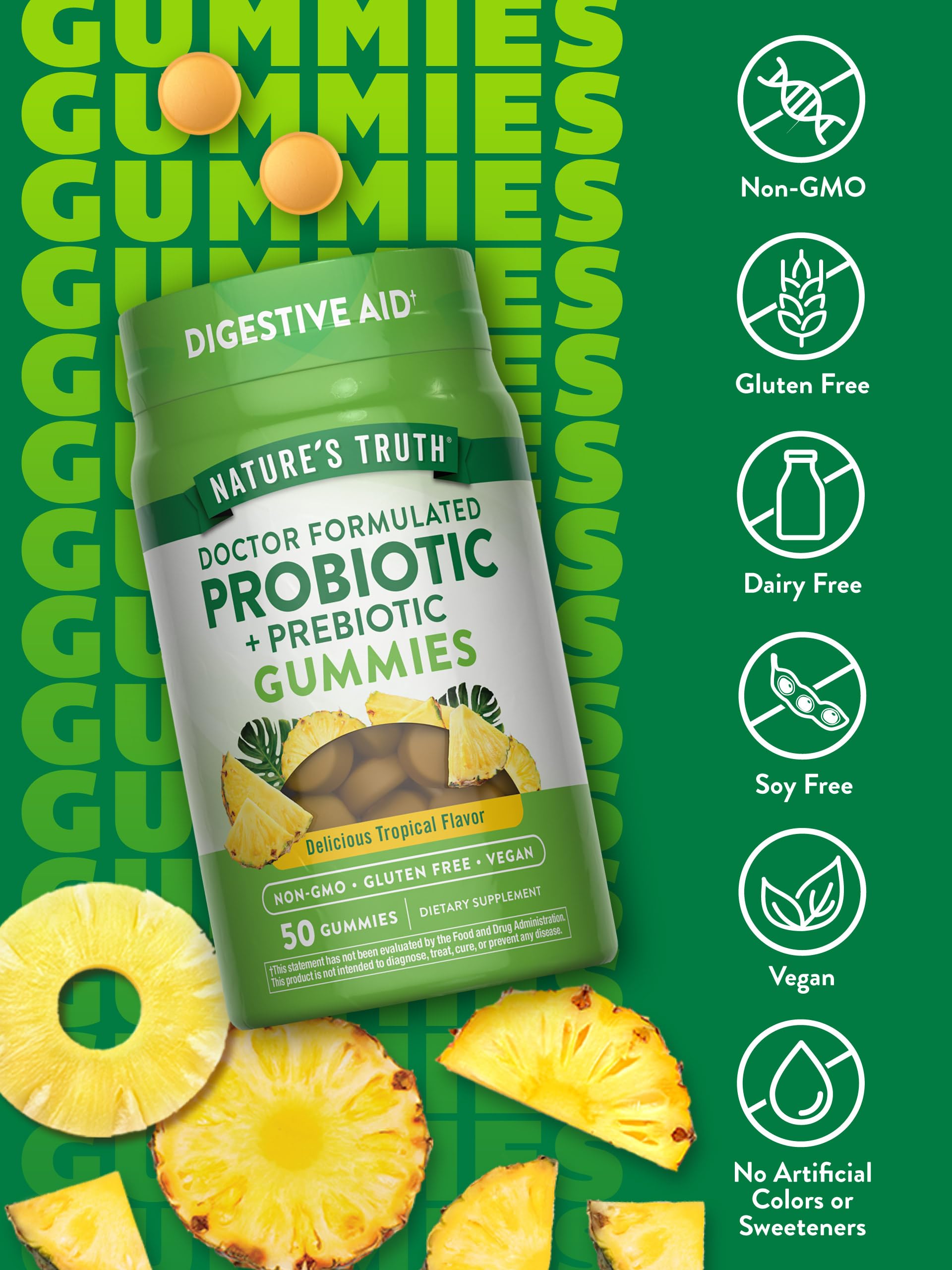 Package noting 1 billion CFU per serving for Nature's Truth Probiotic Gummies