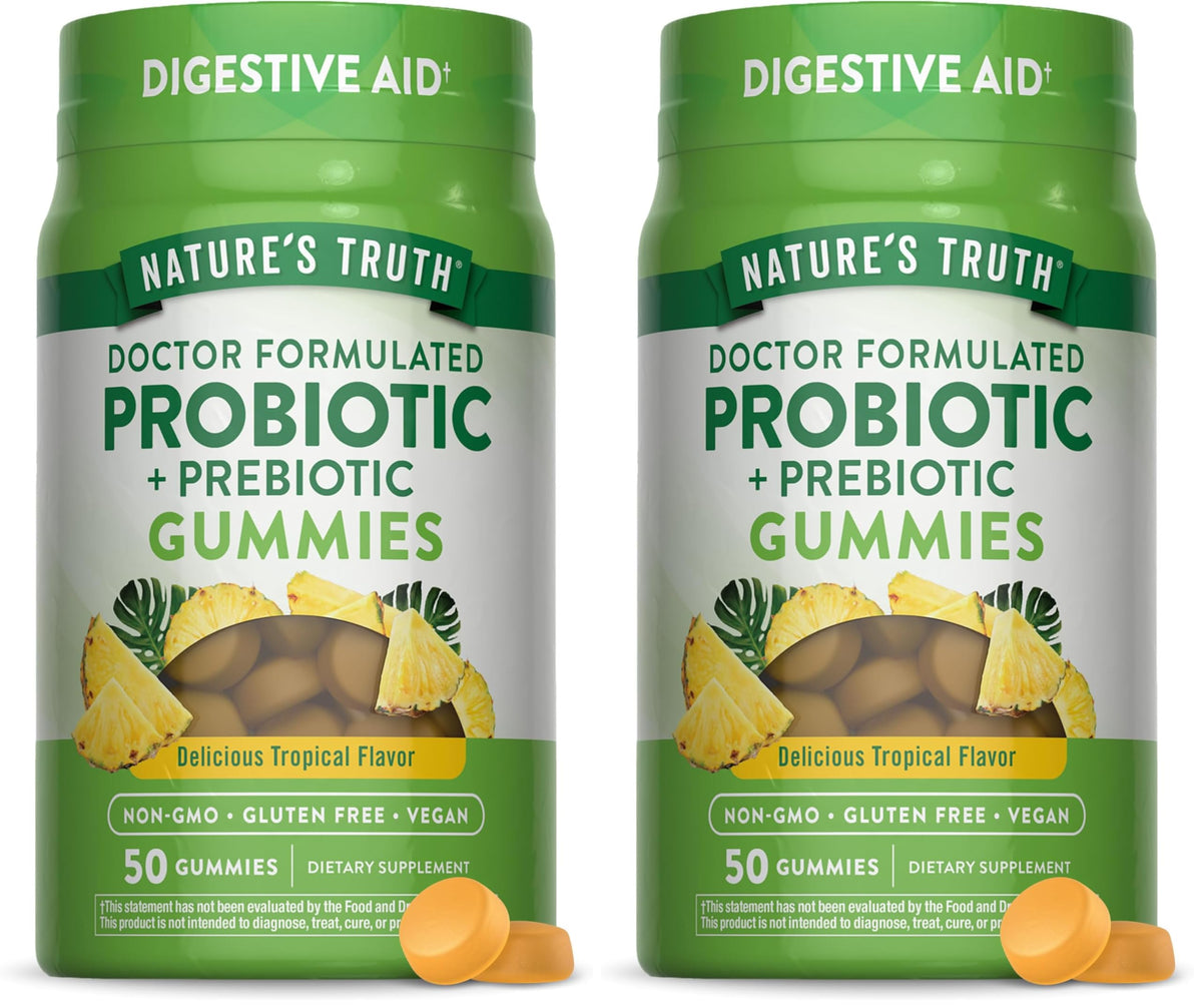 Front view of Nature's Truth Probiotic Gummies for Adults Pack of 2