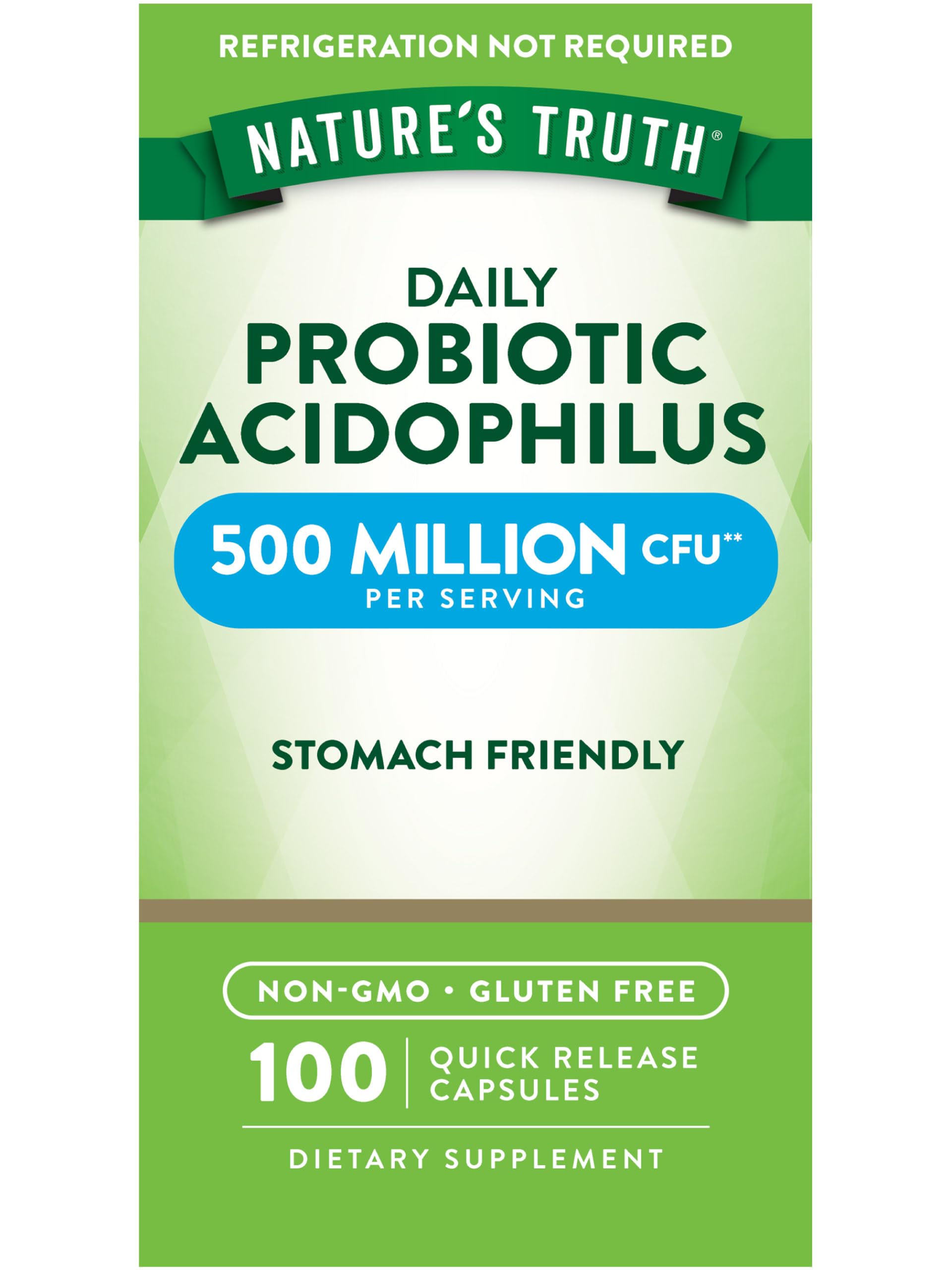 Front view of Nature's Truth Probiotics bottle for men and women