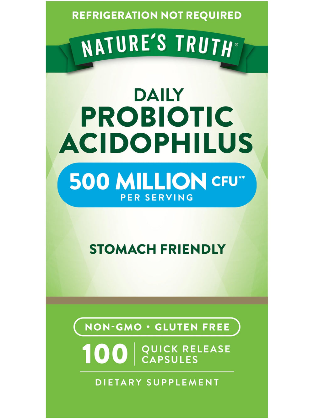 Front view of Nature's Truth Probiotics bottle for men and women