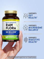 Vegetarian acid-resistant capsules of Raw Flora