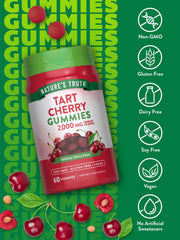 Vegan and gluten-free emblem for Nature's Truth Tart Cherry Gummies
