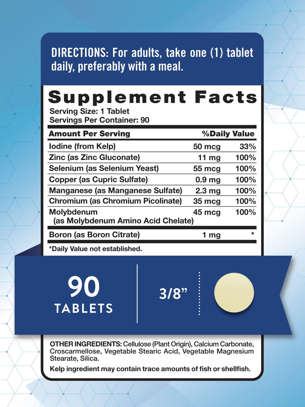 Close-up of Nature's Truth Trace Minerals with Iodine tablets