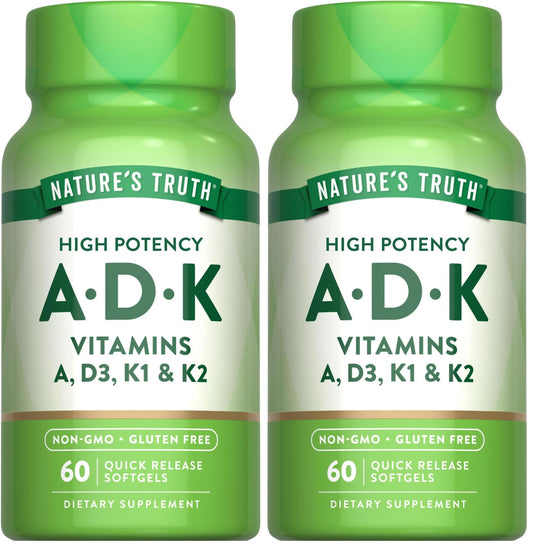 Nature's Truth Vitamin ADK bottle label - front view