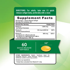Close-up of 60 softgel capsules