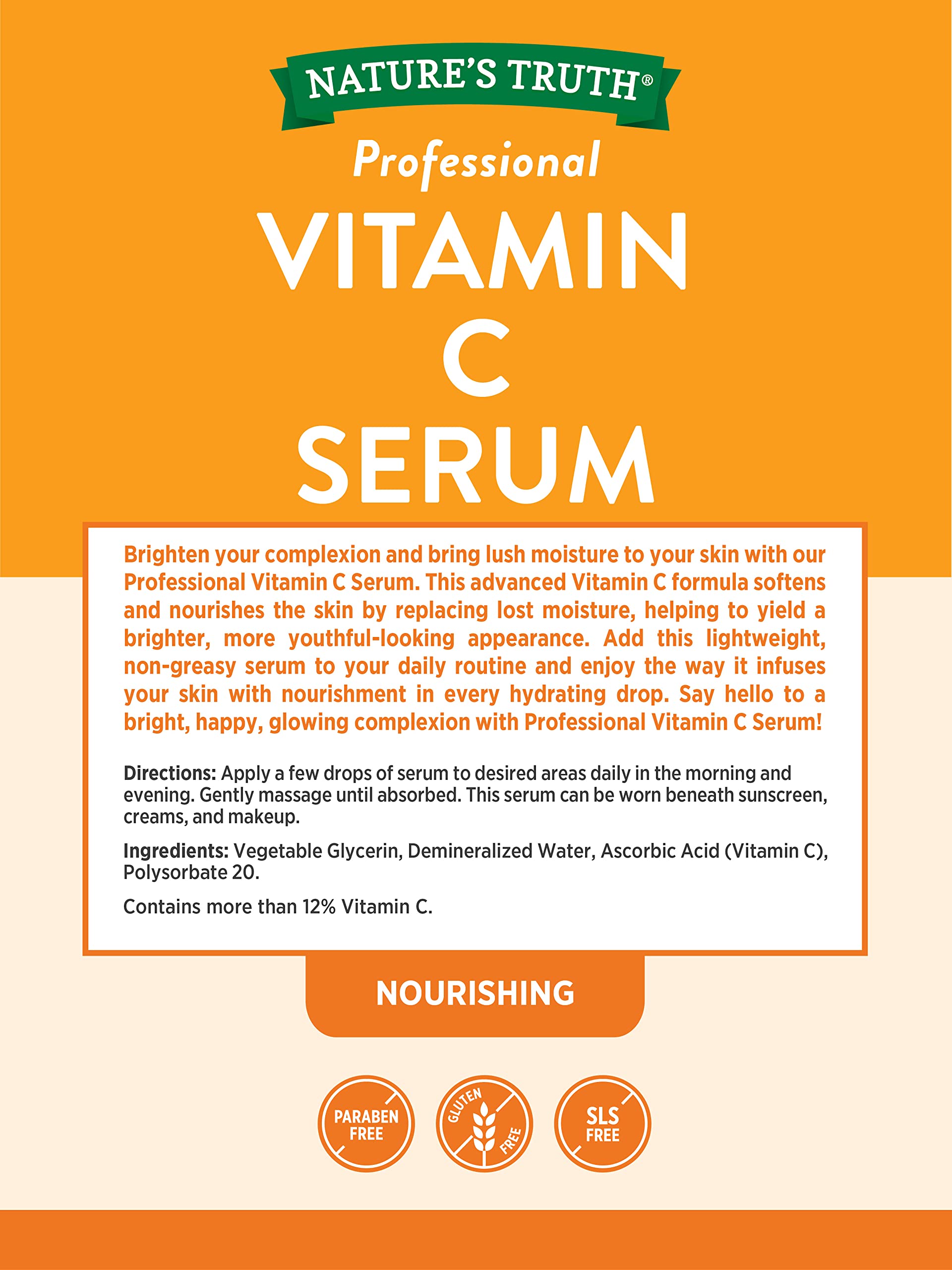 Dropper dispensing Vitamin C Serum, bottle in frame