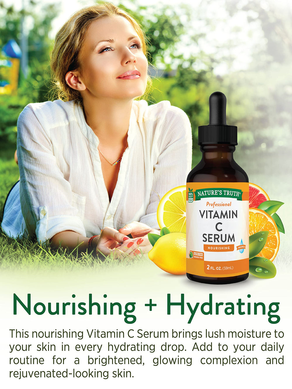 Nature's Truth Vitamin C Serum 2 oz bottle label