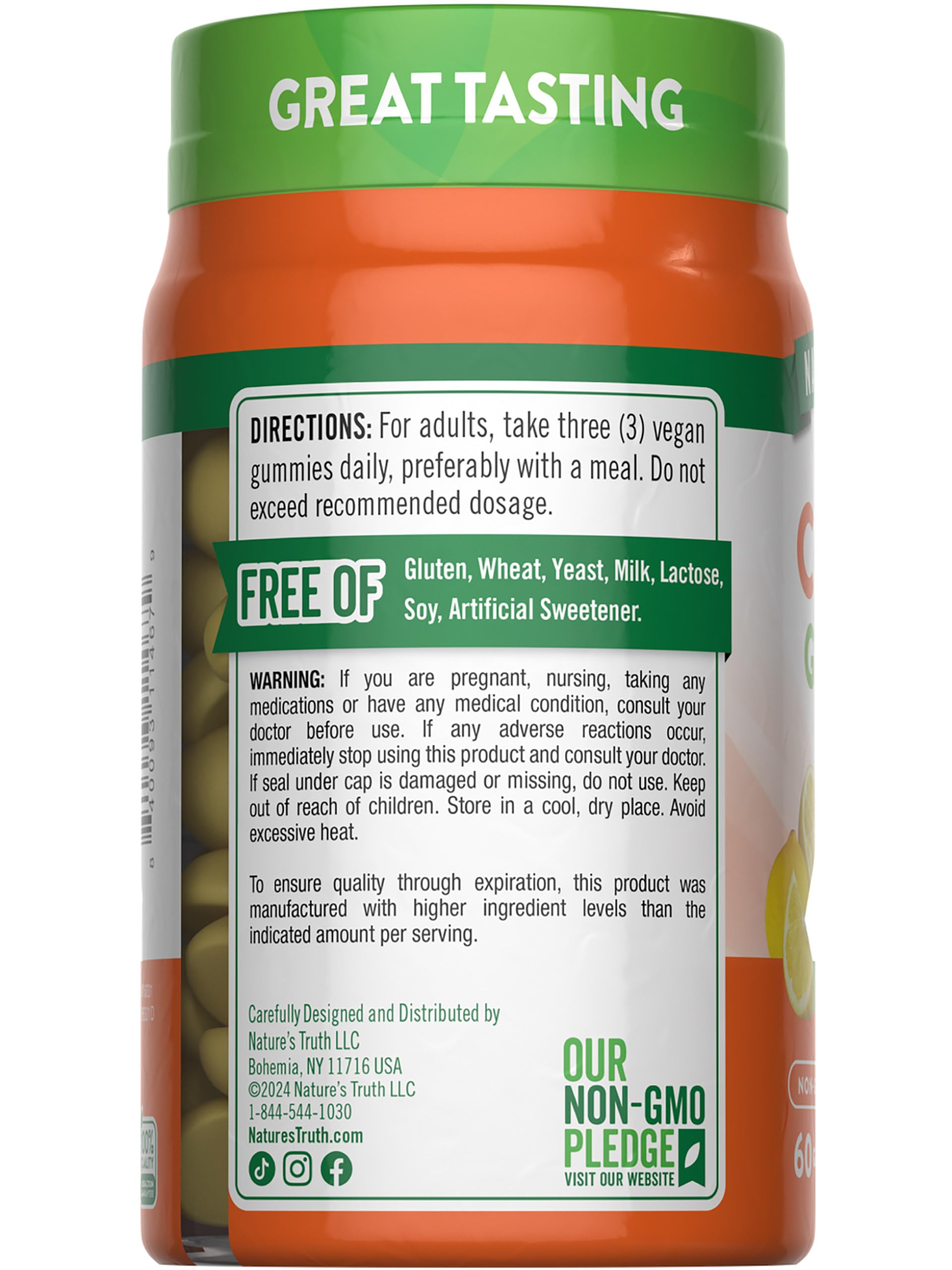 60-count bottle of Nature's Truth Vitamin C Gummies with Zinc