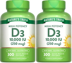 Nature's Truth Vitamin D3 10000 IU softgels bottle front view