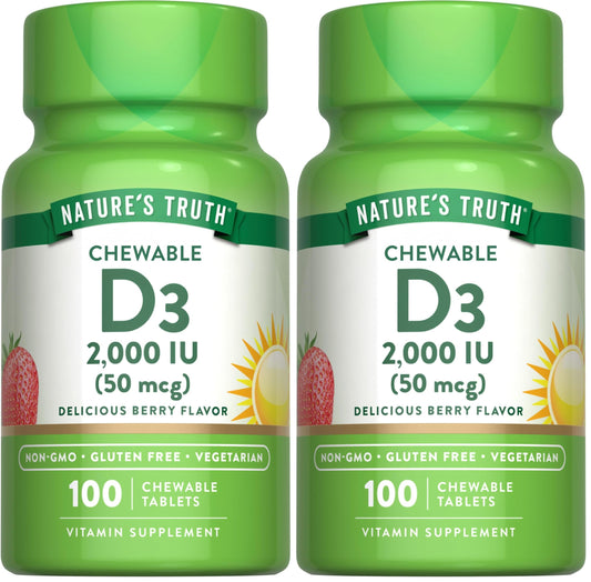 Nature's Truth Vitamin D3 Berry Chewables bottle