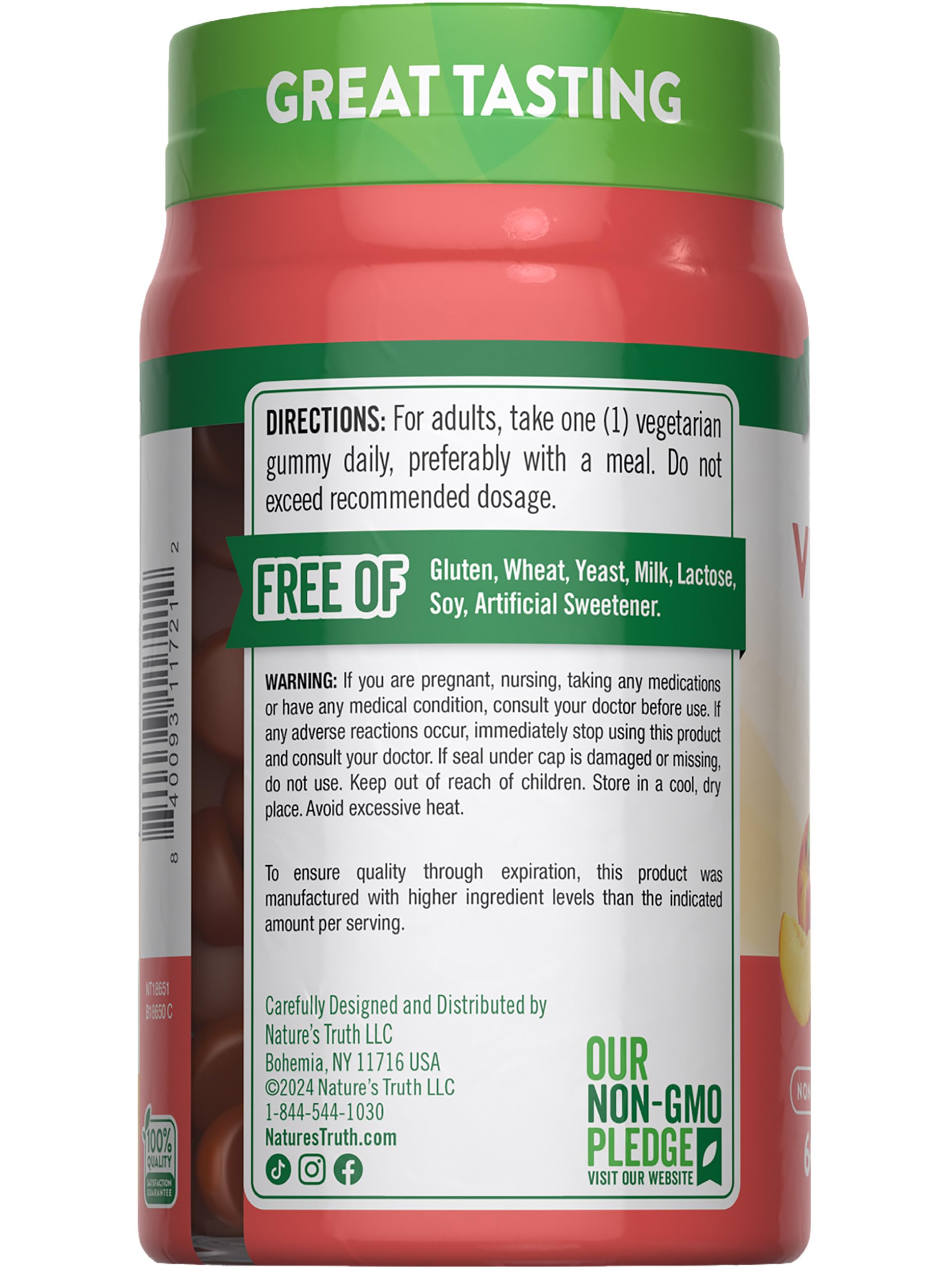 Product packaging with Nature's Truth branding