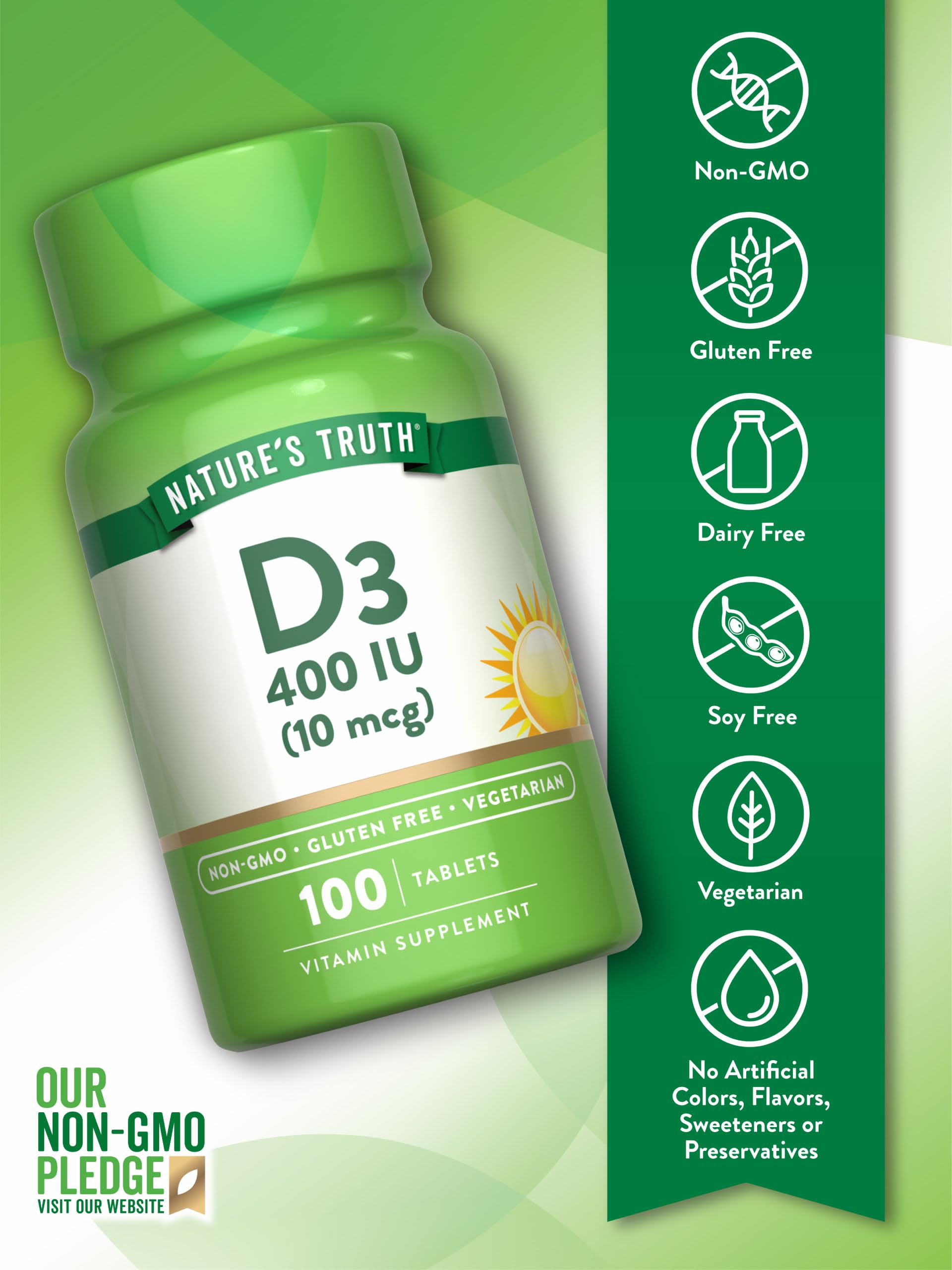 Ingredients and quality statements for Nature's Truth Vitamin D3