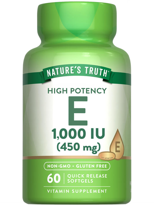 Nature's Truth Vitamin E Softgels bottle - front view