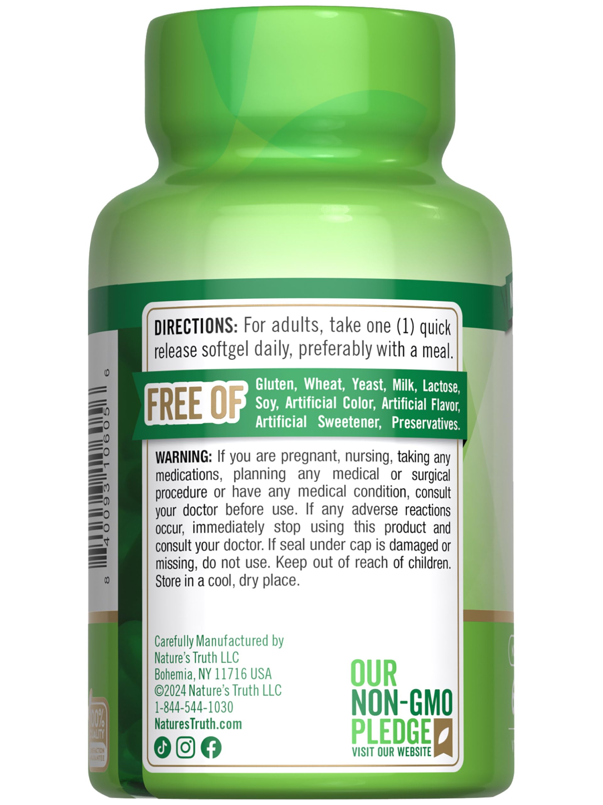 Boxed Nature's Truth Vitamin E Softgels packaging