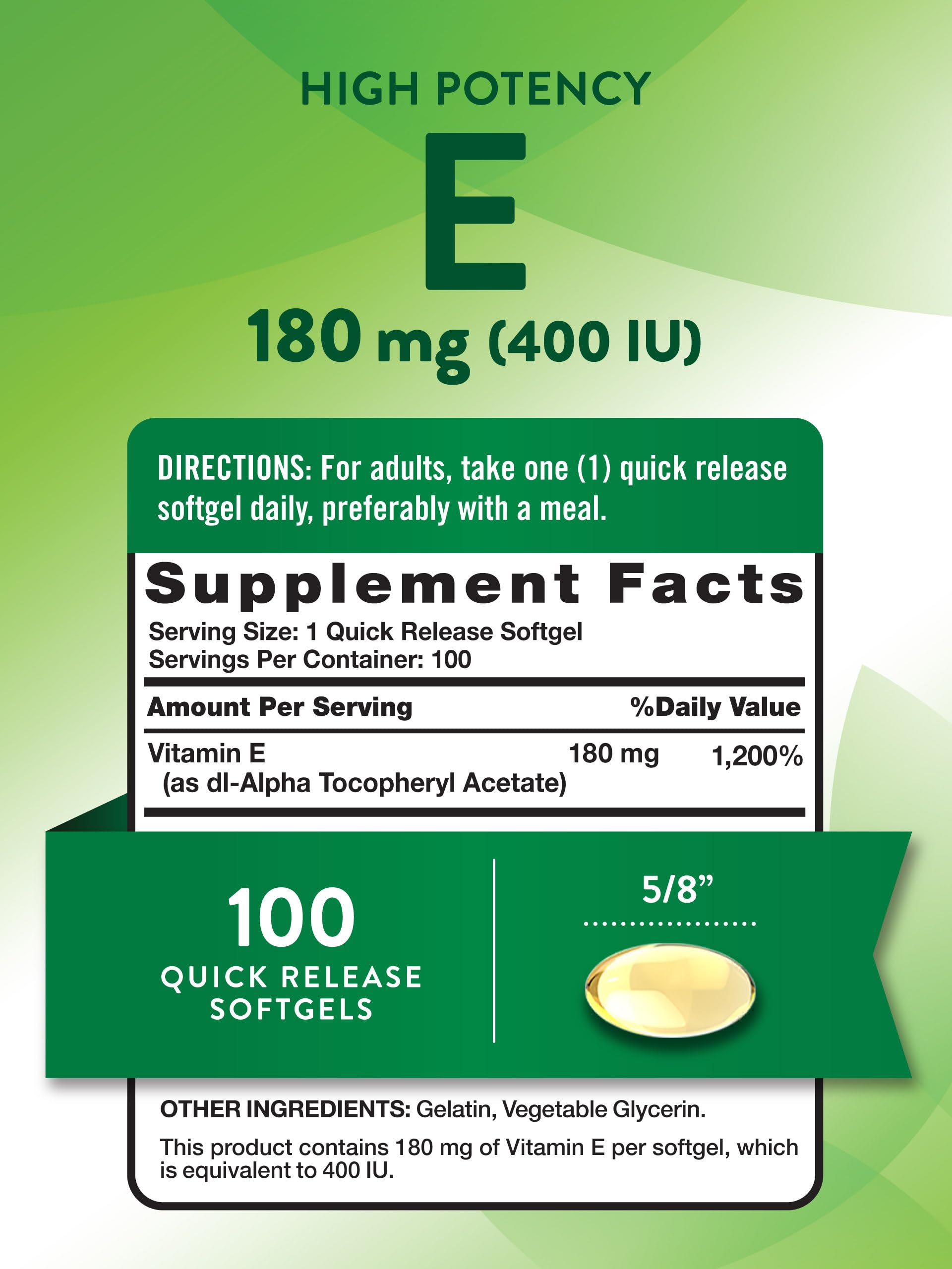 Close-up of Vitamin E softgel capsules