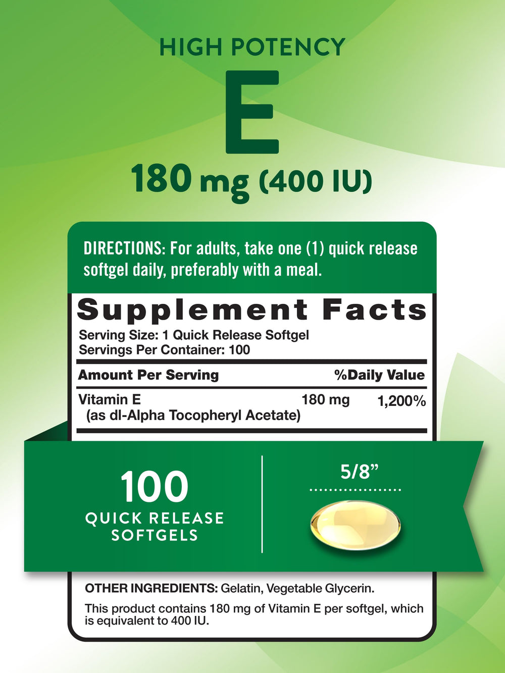 Close-up of Vitamin E softgel capsules