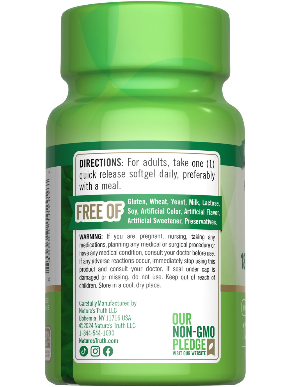 Front packaging of Nature's Truth Vitamin E Softgels