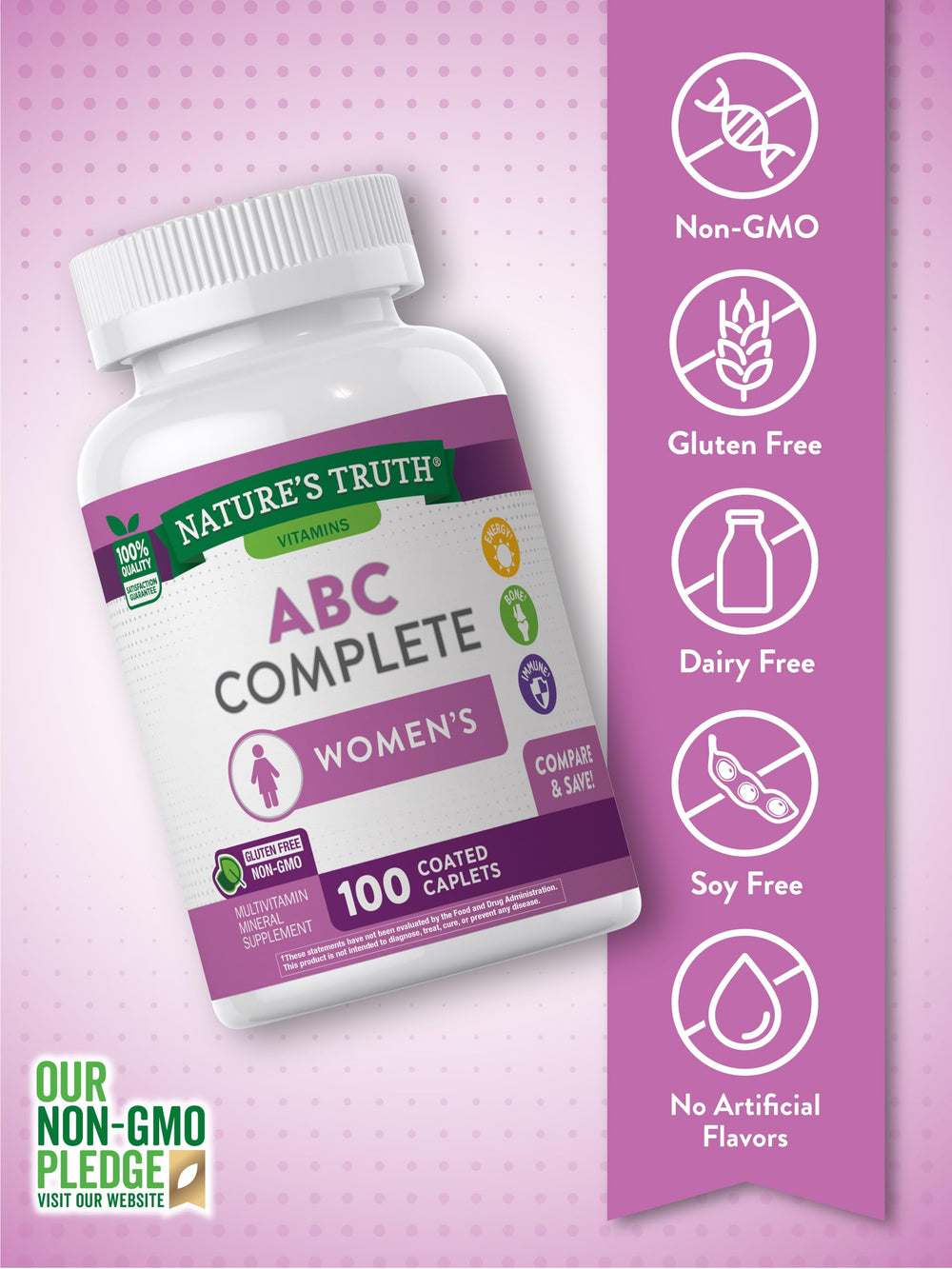Assorted vitamins and minerals illustration for the supplement
