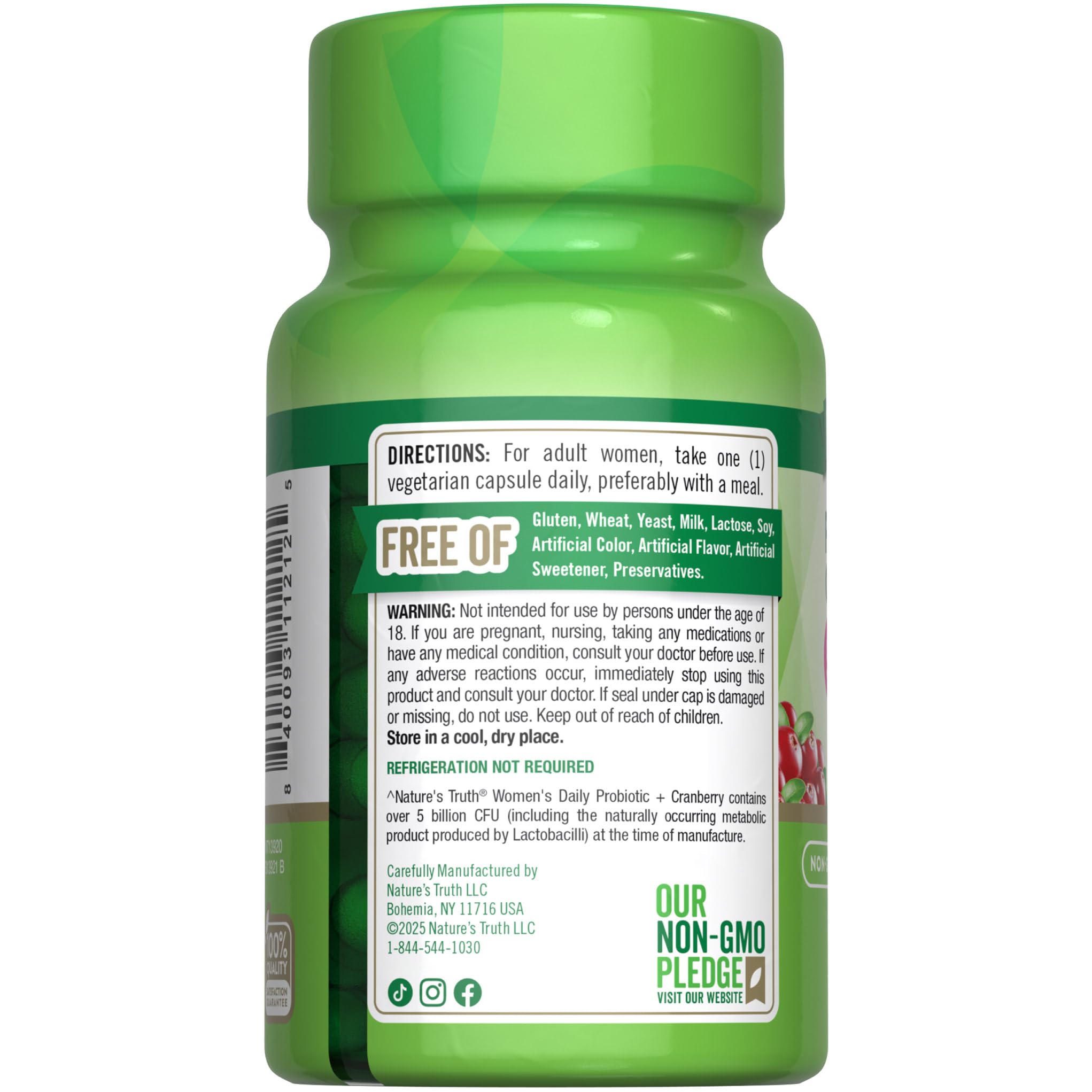 Lifestyle image of a woman with Nature's Truth probiotics