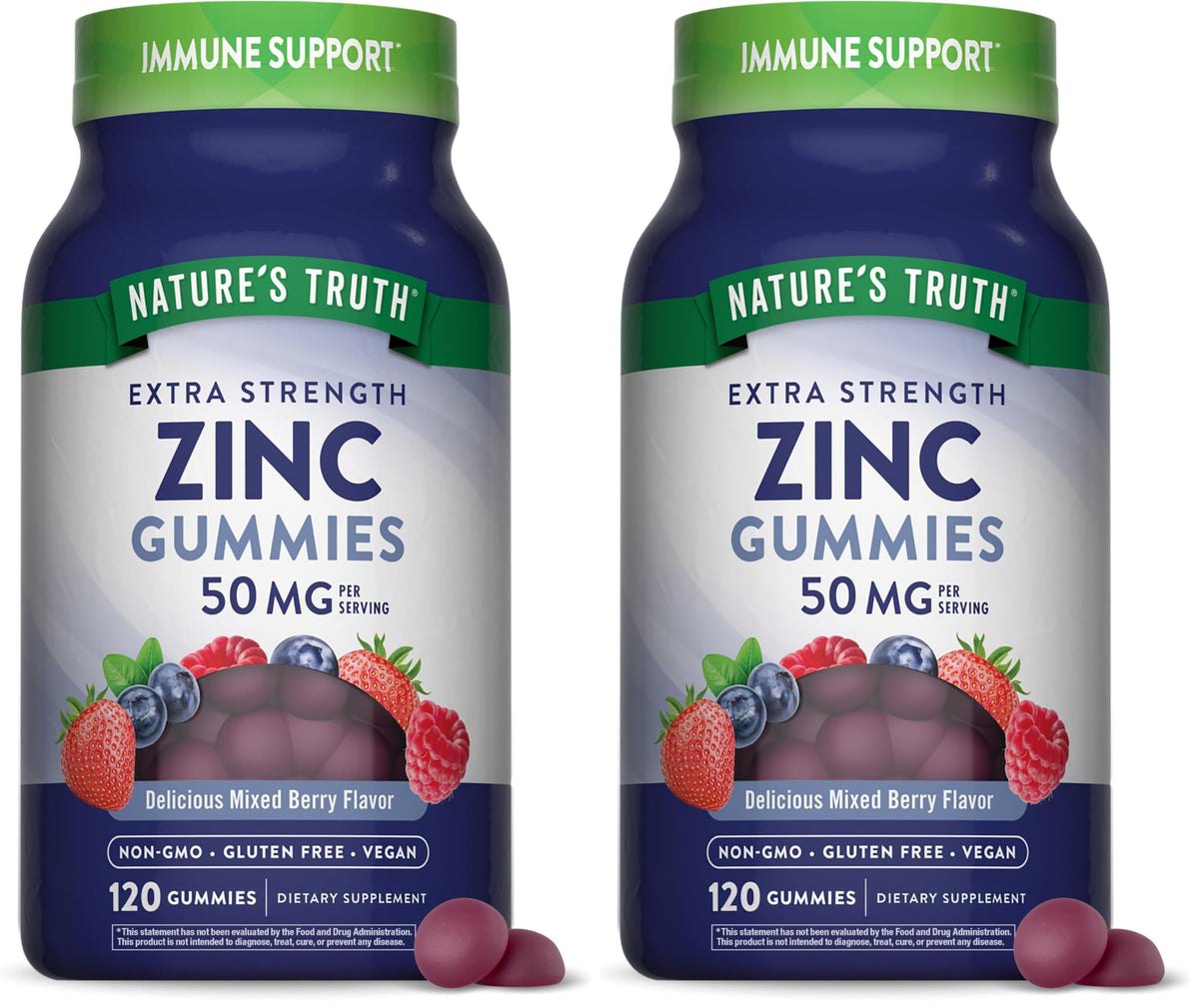 Nature's Truth Zinc Gummies for Adults bottle front view