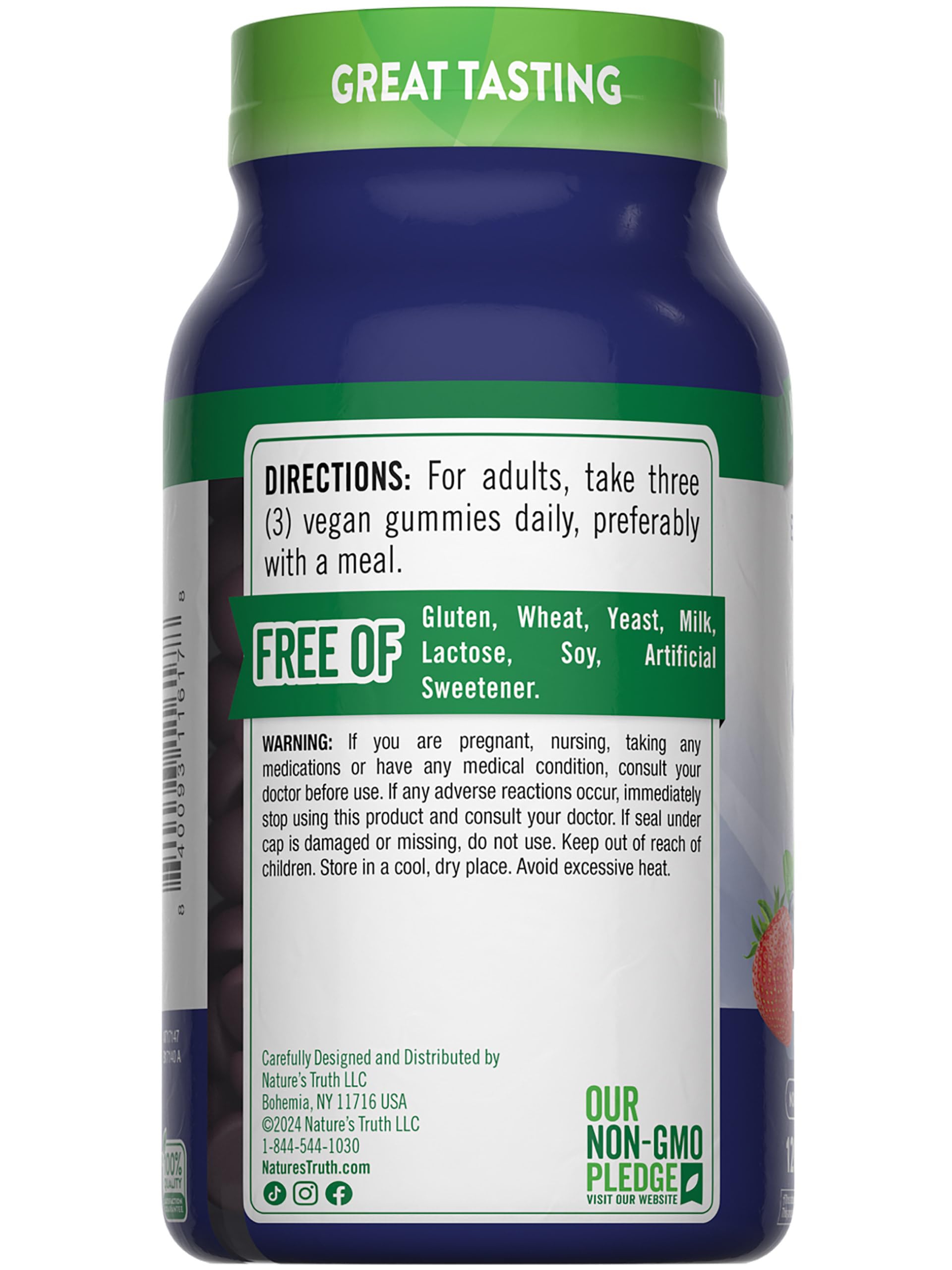Lifestyle shot with bottle and berries