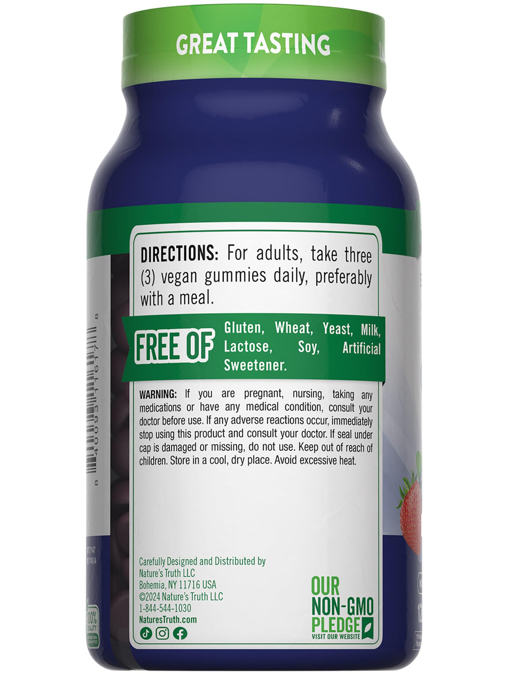 Lifestyle shot with bottle and berries