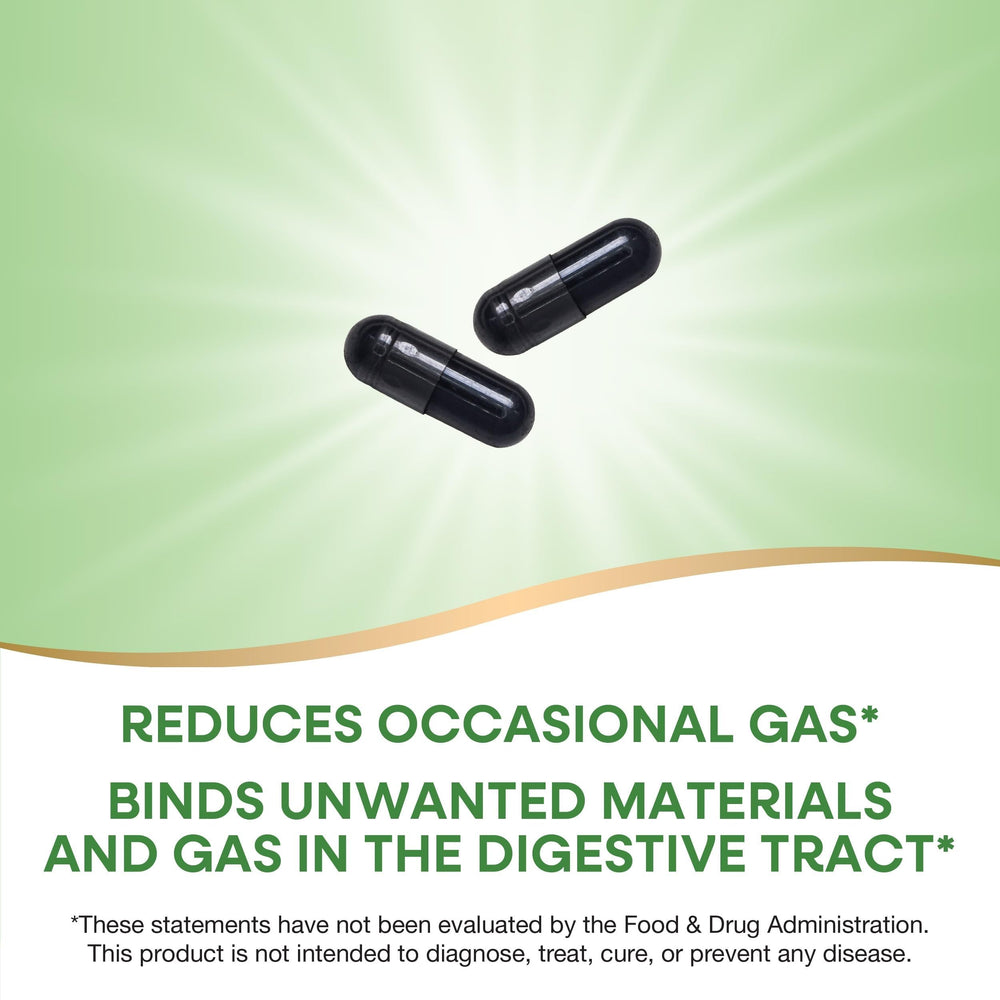 Graphic illustrating digestive gas binding benefit