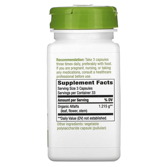 Close-up of Nature's Way Alfalfa Leaves product image - 100 capsules