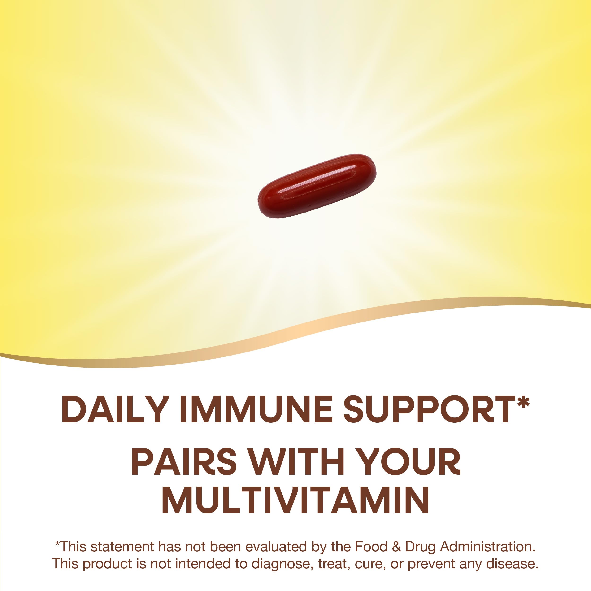Nutrition highlights showing vitamins A, C, D3 and zinc
