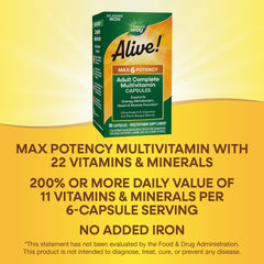 Serving size indicates 6 capsules per day on the bottle