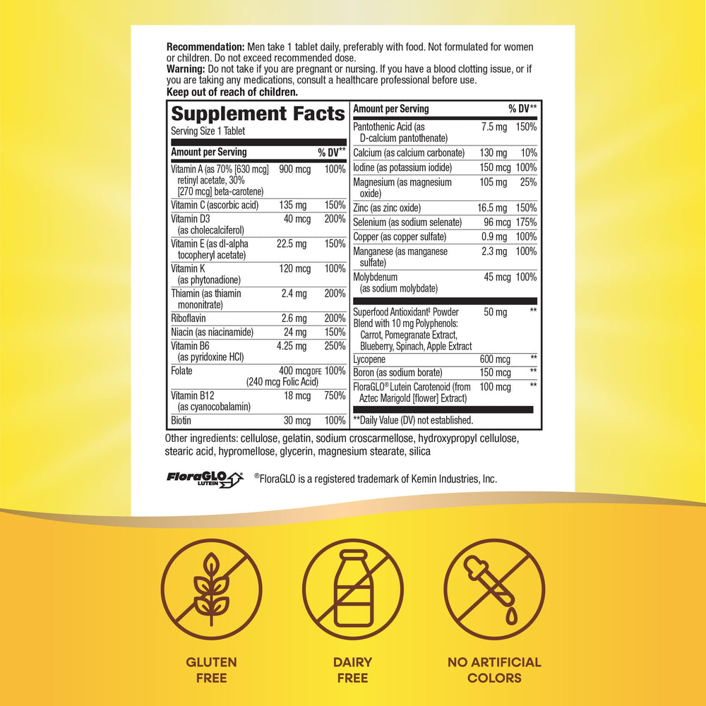 Close-up of Alive! Men's multivitamin tablets