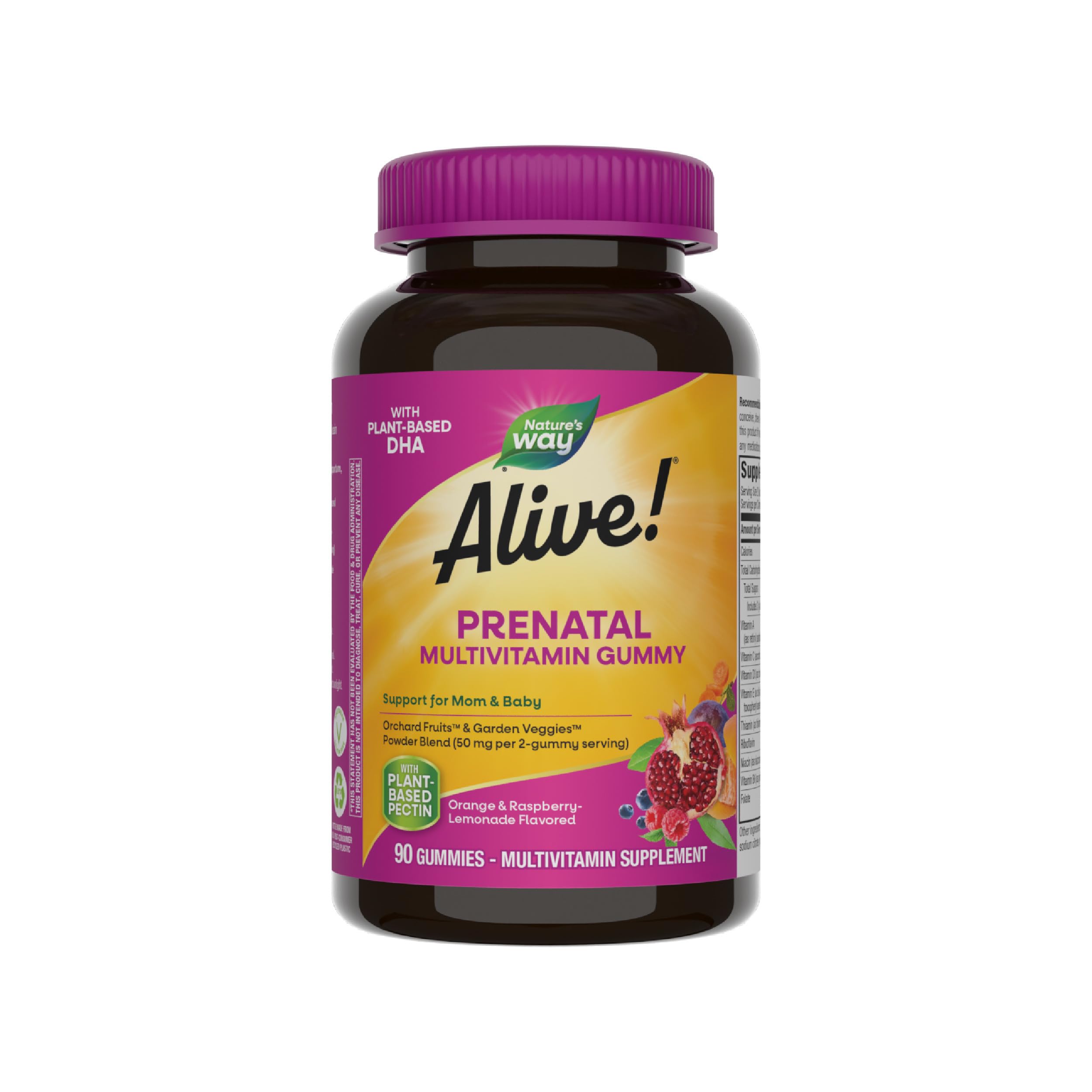 Bottle of Nature's Way Alive! Prenatal Multivitamin Gummies with 90-count serving.