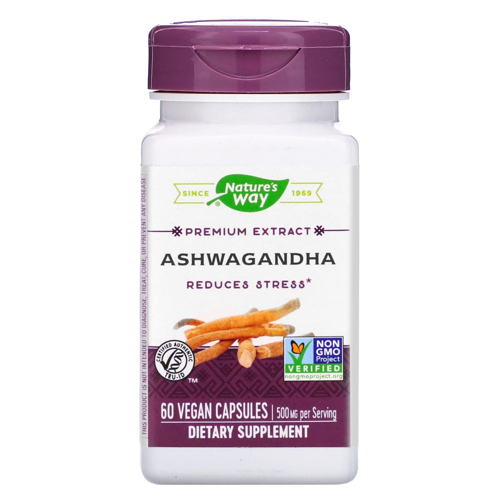 Nature's Way Ashwagandha bottle with 60 capsules