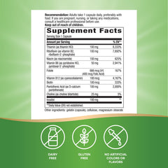 Close-up of B-vitamins capsules from Nature's Way B-100 Complex