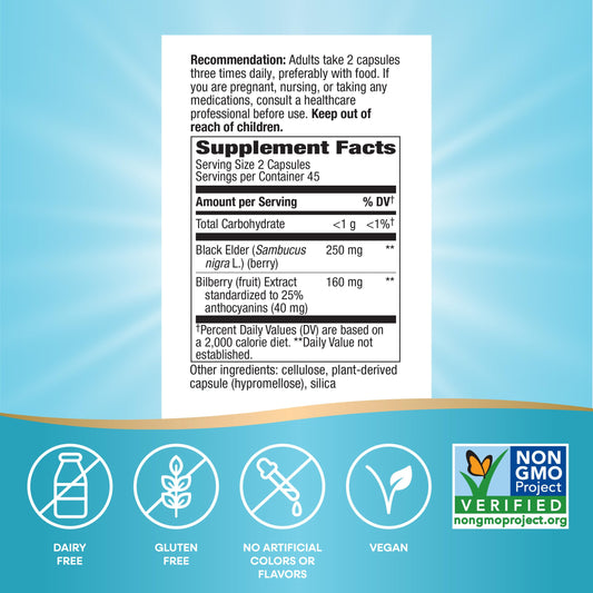 Standardized bilberry extract with 25% anthocyanins