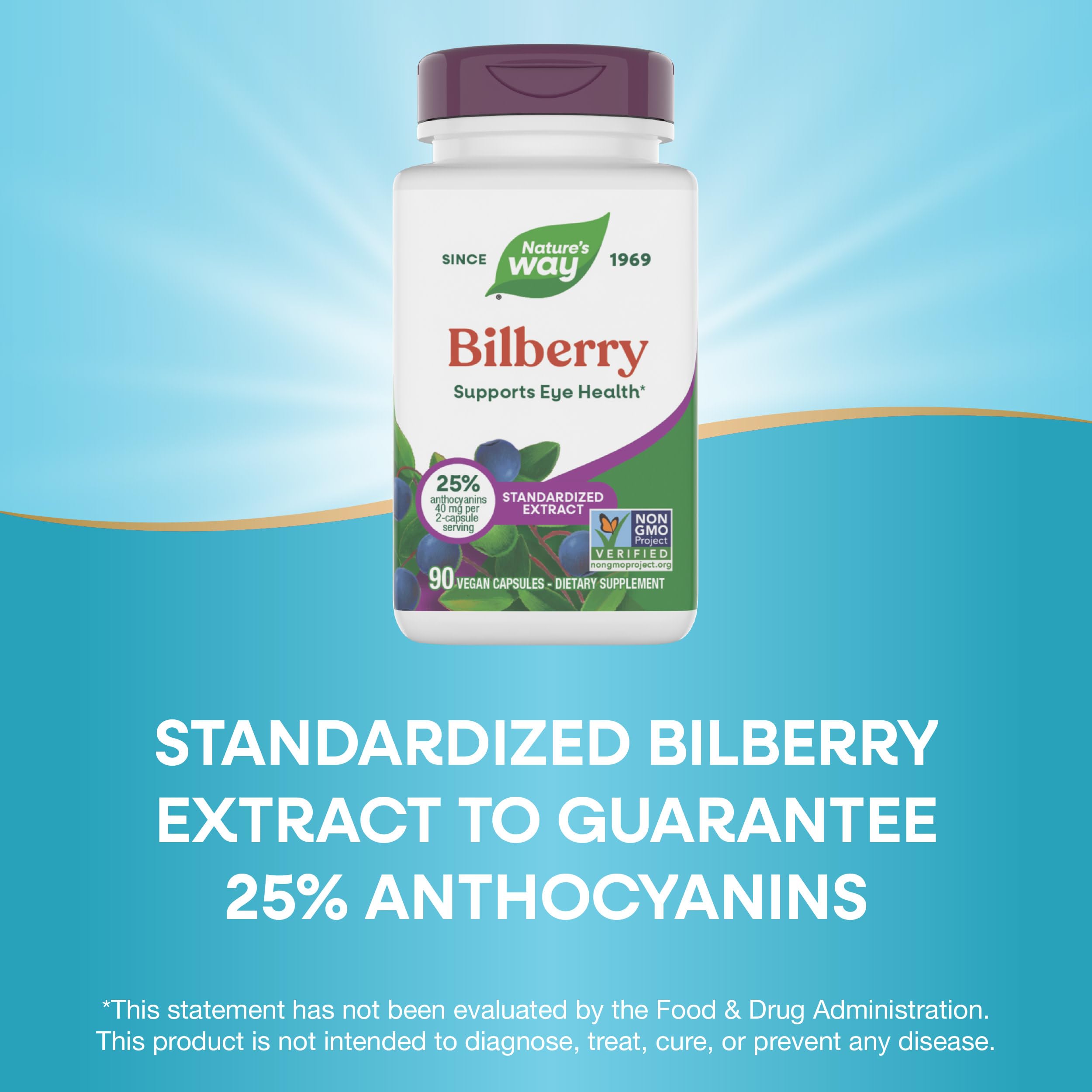 Ingredients label for Nature's Way Bilberry with Elderberry