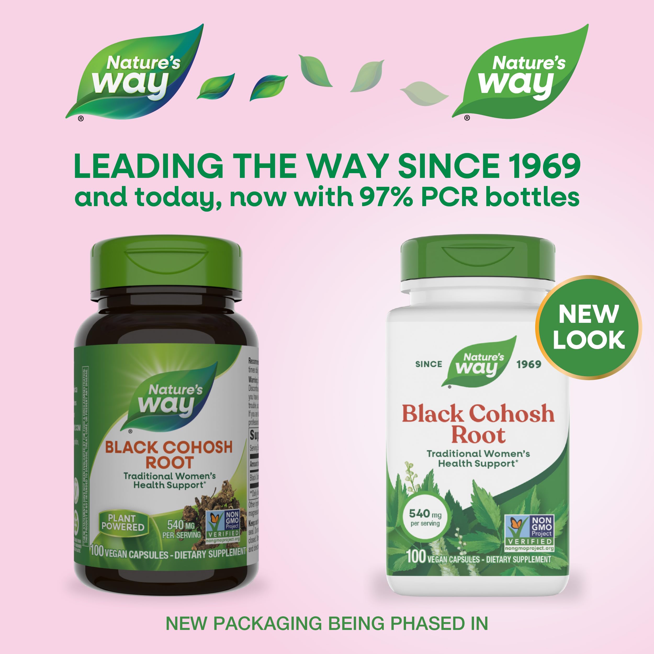 Black Cohosh Root capsules in packaging