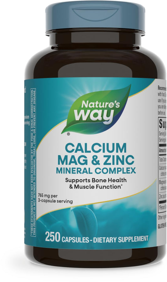 Nature's Way Calcium Magnesium & Zinc Mineral Complex bottle - front view